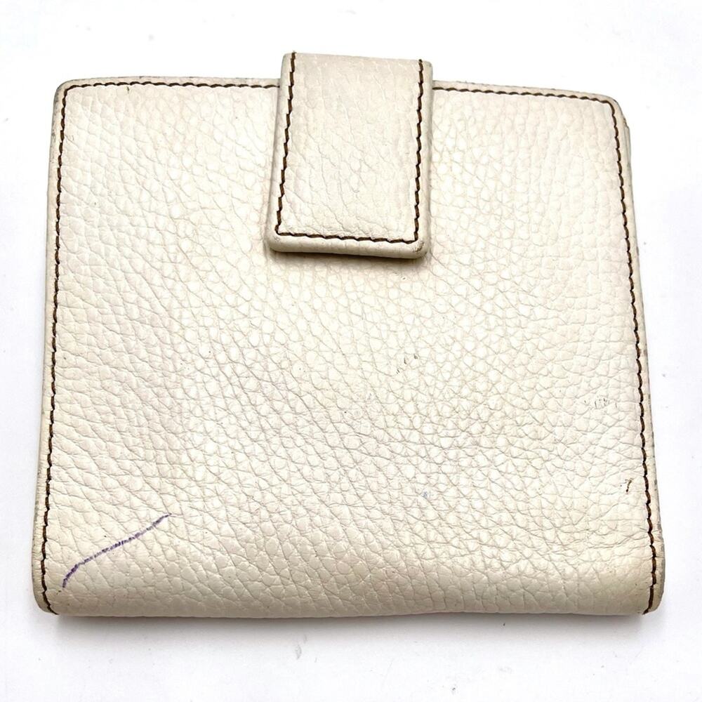 TOD'S vintage wallet white leather snap closure credit cards slots & pockets - Picture 7 of 11